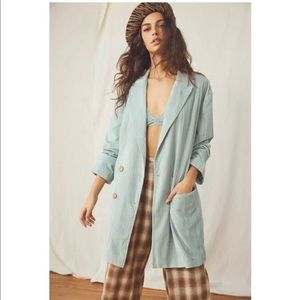 FREE PEOPLE Daria Crinkle Velvet Blazer